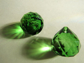 Green Faceted Crystal Ball
