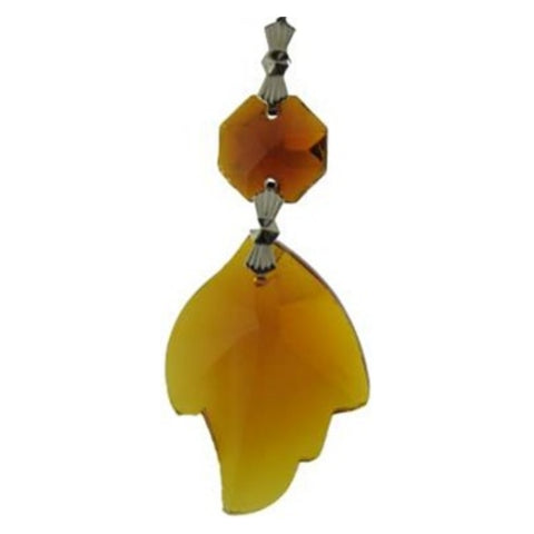 amber colored crystal leafs for chandeliers