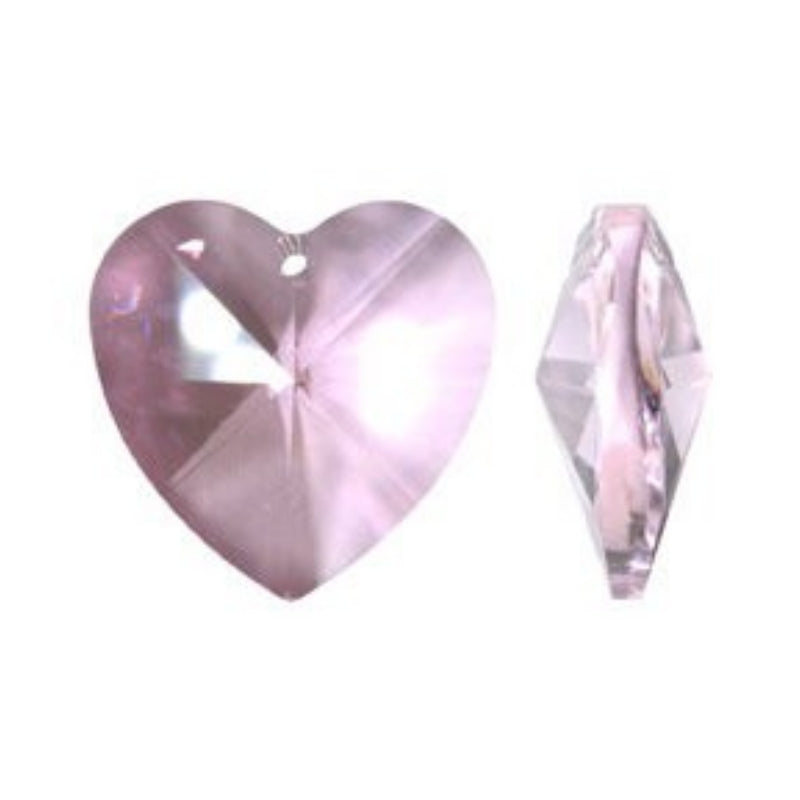 Pink Crystal Heart Prism for Chandeliers