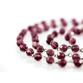 dark purple chains of chandelier crystals