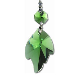 green leaf shaped crystals for chandeliers