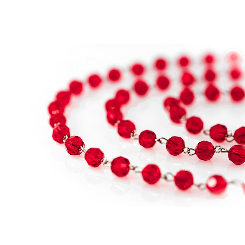 Red Chains of Crystal Beads