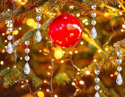 Clear Crystal Ornament Set – 6 Pieces (Custom Hardware Options)