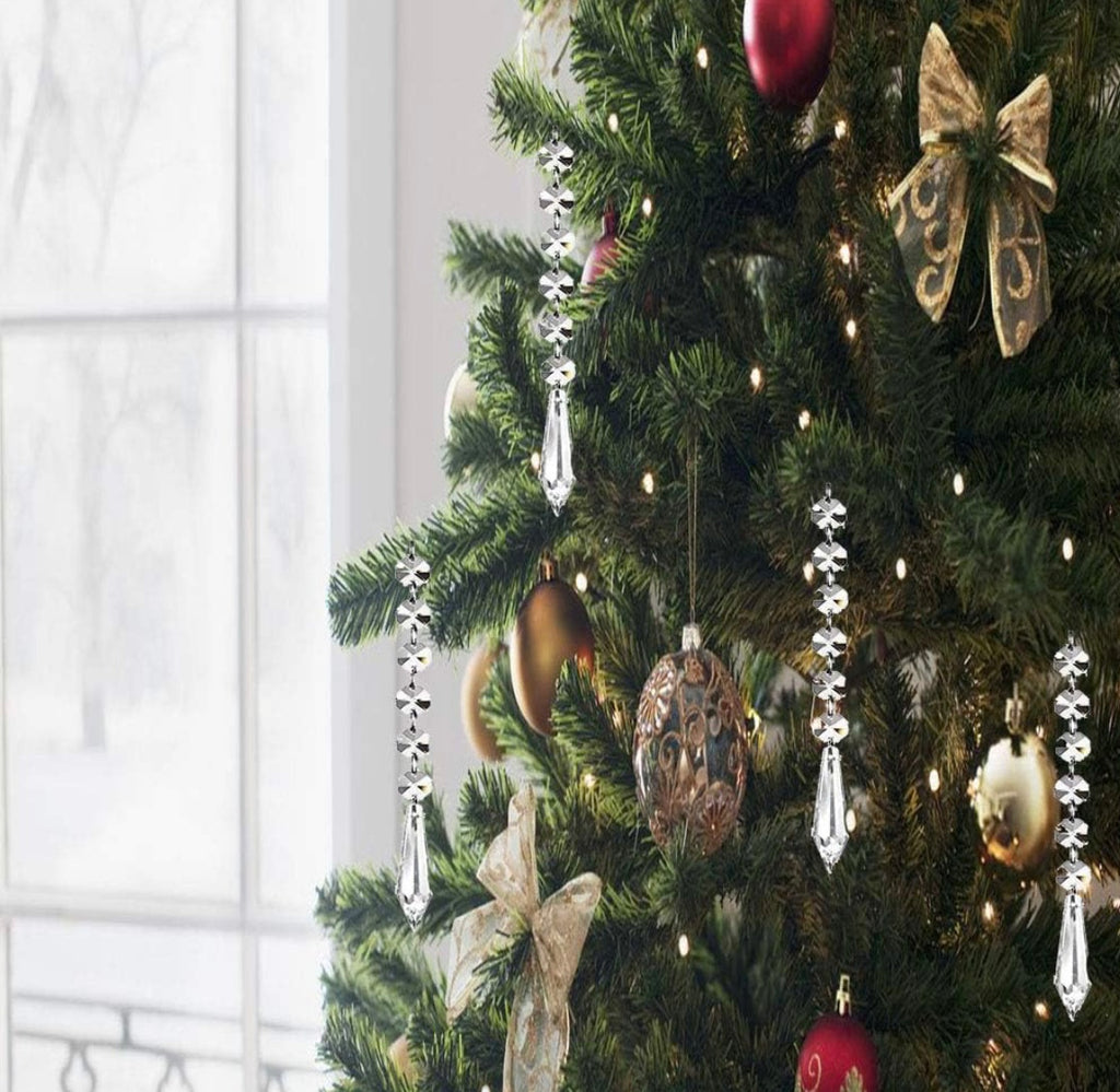 Crystal Icicle Ornament Set – 6 Pieces (Custom Hardware Options)