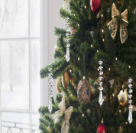 Crystal Icicle Ornament Set – 6 Pieces (Custom Hardware Options)