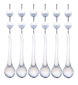 Clear Crystal Wand Ornament Set – 6 Pieces (Custom Hardware Options)