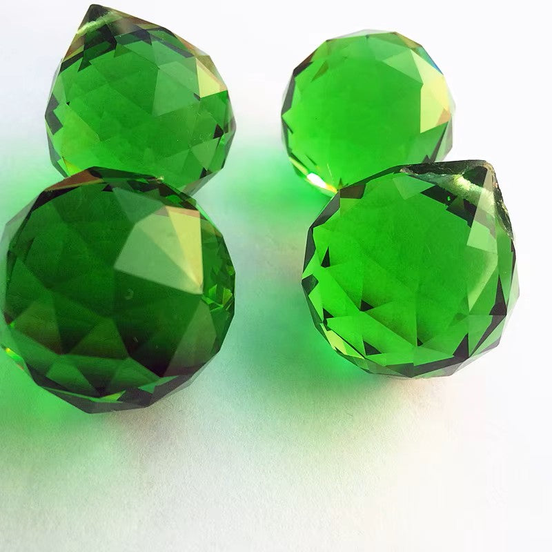 Green Faceted Crystal Ball