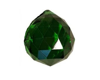 Green Faceted Crystal Ball