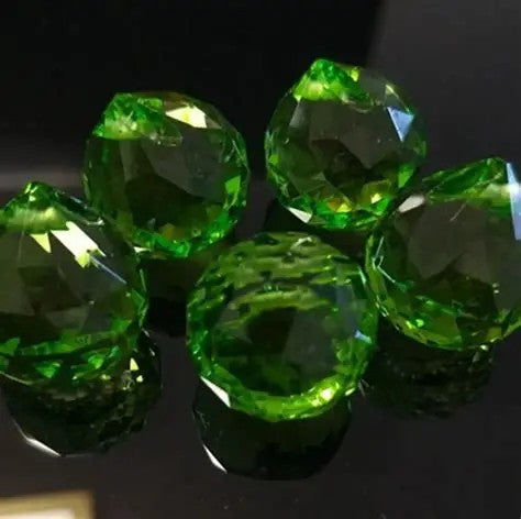 Green Faceted Crystal Ball