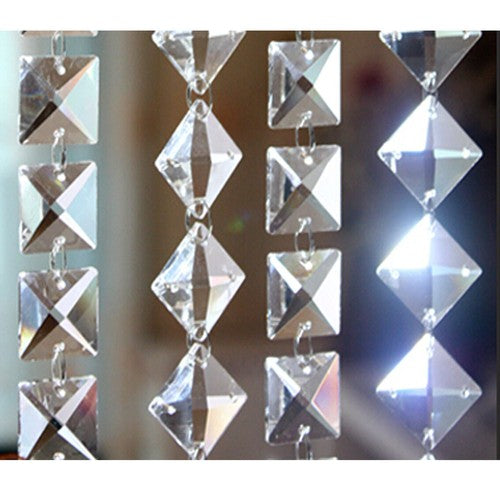 Clear SQUARE Strands of Glass Crystals