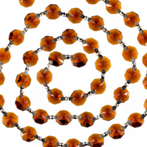Amber strands of crystal prisms