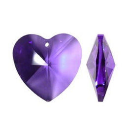 Dark Purple Crystal Heart Prism for Chandeliers