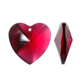 Red Crystal Heart Prism for Chandeliers