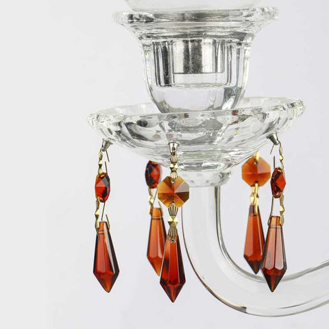 amber colored chandelier prisms
