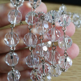 FACETED CLEAR CHAINS OF CRYSTALS chandelier crystal replacement parts