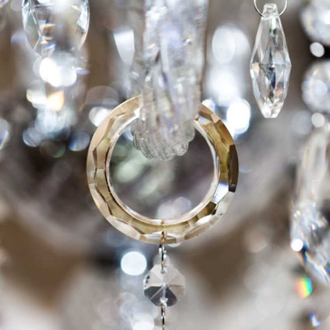 cristalier chandelier bling ring crystal hangers for chandelier arms o-rings golden gold topaz champagne