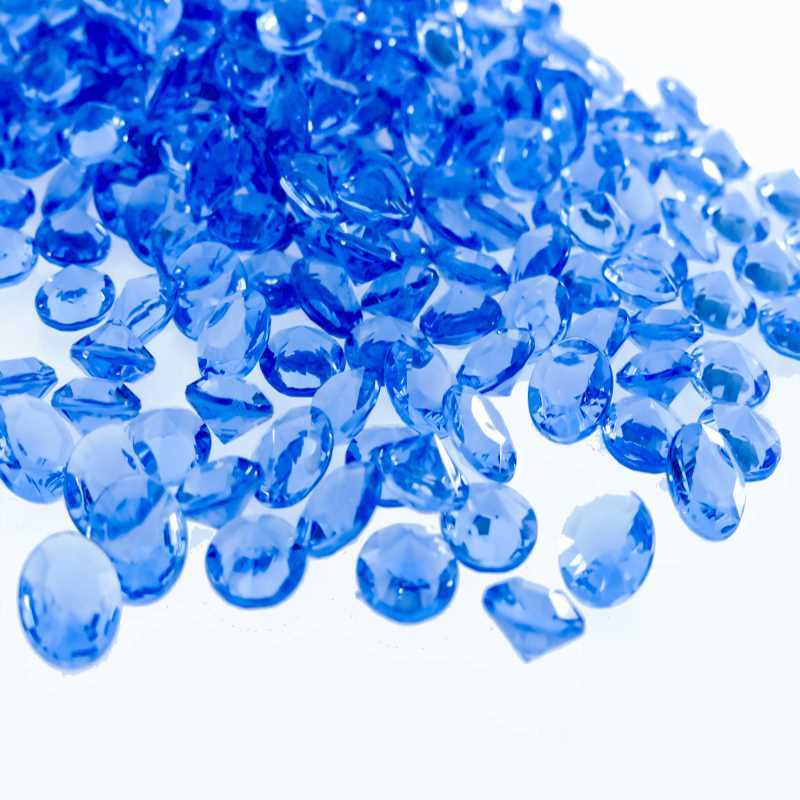 blue scatter crystals table gems acrylic prisms wedding crystals