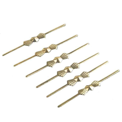 Gold Brass bowtie clips for hanging crystal prisms from a chandelier 