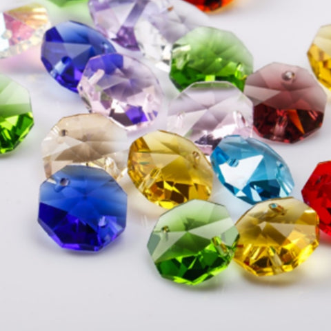 assorted colorful chandelier crystals