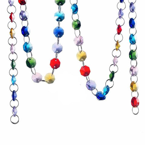 colored chandelier crystal strands