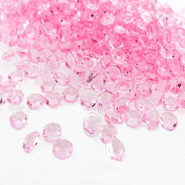 pink table confetti crystals gems crystals 
