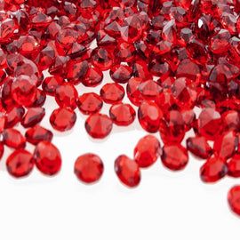 red scatter crystals for tables and centerpieces